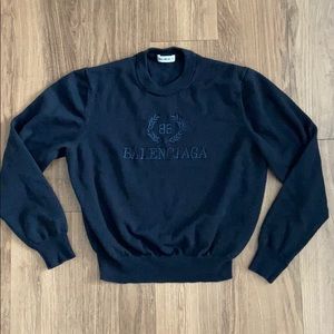 Balenciaga Navy Cropped Sweater